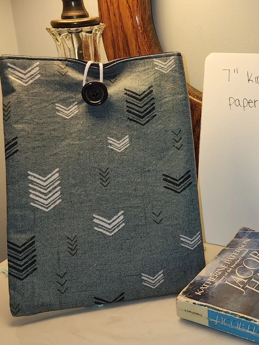 Canvas Kindle Sleeve - Slate Blue Protective Cover